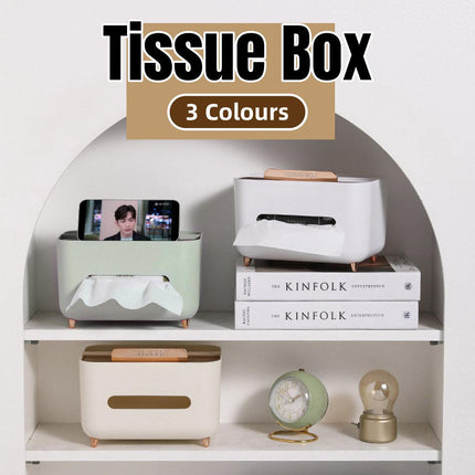 Tissue Box Dispenser Storage Box Napkin Case Remote Control Box Multi-Function