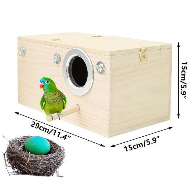 Wooden Breeding Box for Pet Parrot Outdoor Hatching Cage Nesting Box Habitat