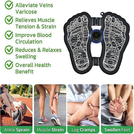 Black Rechargeable Ems Bioelectric Acupoints Massager Mat Foot Stimulator Au