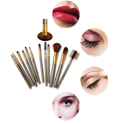 12pcs Makeup Brush Set Foundation Blush Eyeshadow Lip Eyebrow Kit with Box