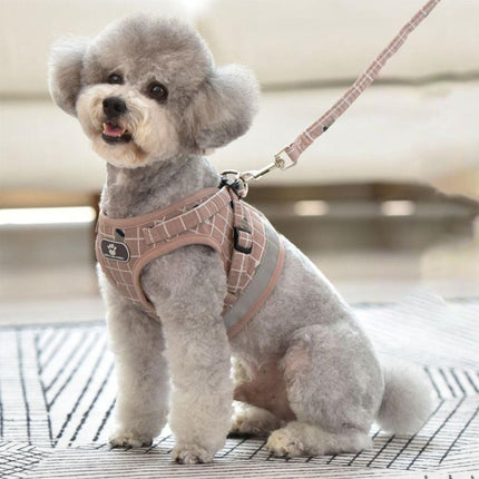 Pink Kitten Dog Cat Walking Harness Lead Leash Collar Pet Vest Mesh Adjustable