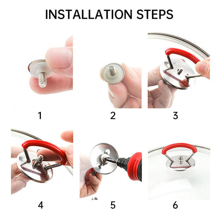 Universal Ring Pot Lid Handle Stainless Steel High Temp Resistant Kitchen
