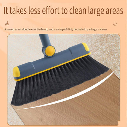Folding Broom Dustpan Set Rotating Household Sweeping Hair Removal Cleaning Tool