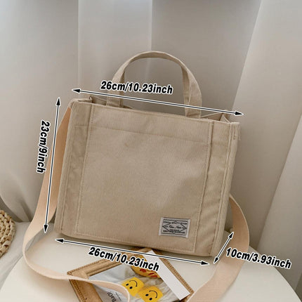 6 Colours Women Corduroy Small Square Shoulder Bag Fashion Crossbody Tote