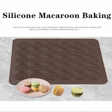 30 Cavities Macaroon Baking Tray Non Stick Mould Silicone Macaron Sheet Mat Au - Aimall