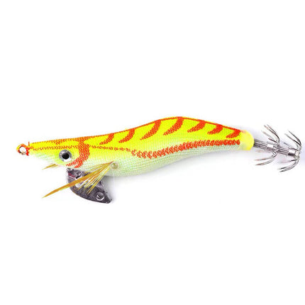 4PCS Glow Squid Jig Lures Double Hook Egi Bait for Calamari and Saltwater Fishing