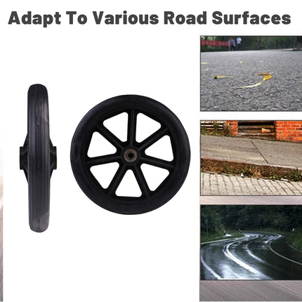 2PCS 8 Inch Wheelchair Front Wheels with Bearings Solid Replacement Wheels