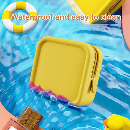 Yellow Portable Cosmetic Bag Travel Organiser Toiletry Case for Makeup Storage