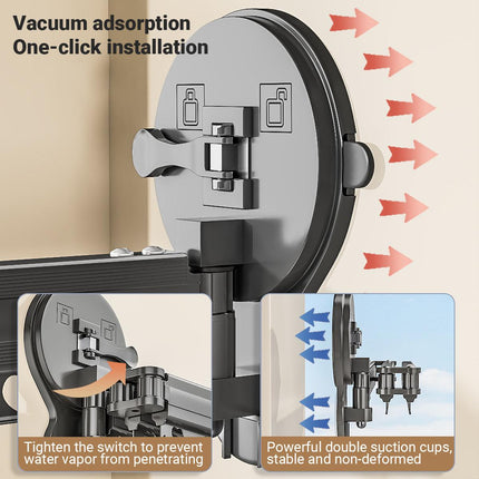 2/3/4-Bar Adjustable Foldable Retractable Clothes Drying Rack Suction Cup Hanger