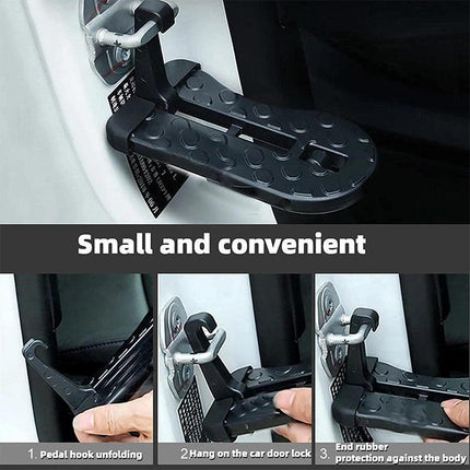2xVehicle Access Roof Of Car Door Step Doorstep Rooftop Latch Pedal Hook Folding - Aimall