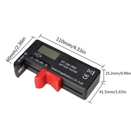 Digital Universal Battery Tester Fits AA AAA C D 9V and Button Cells LCD Display - Aimall