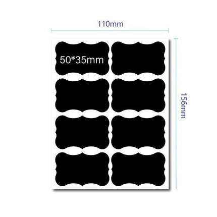 40 Jar Labels Stickers Black Labels Chalk Pen Kitchen Pantry Spice Herb AU Stock - Aimall