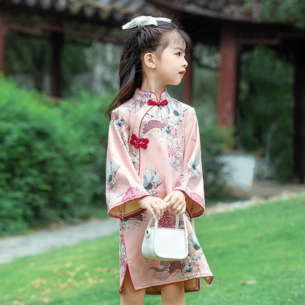 Spring New Long Sleeve Improved Cheongsam Dress