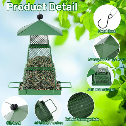 Outdoor Hanging Bird Feeder Durable Garden Feeder for Wild Birds Easy to Use
