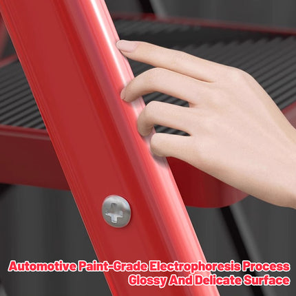 Folding Ladder 4 Step Carbon Steel Heavy Duty Ladder for Home Kitchen Garage Use