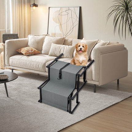 2 Steps Dog Ramp Pet Ladder Foldable Car Travel Height Stair for Pets Access