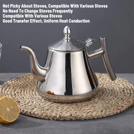 Thickened Stainless Steel Teapot Kettle With Strainer For Restaurant Hotel Use