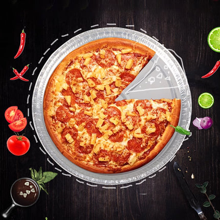 50pcs Aluminium Foil Pizza Tray Pie Pan Round Oven Catering BBQ Trays Large