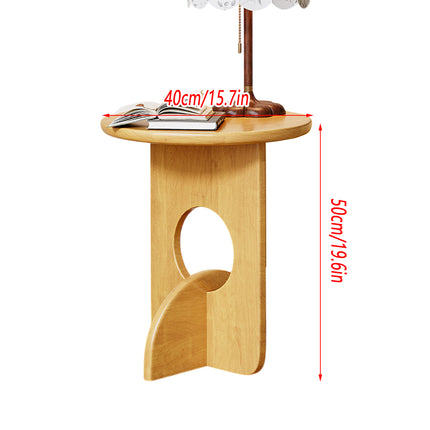 Wooden Round Side Table Sofa Corner Table Simple Family Living Room End Table