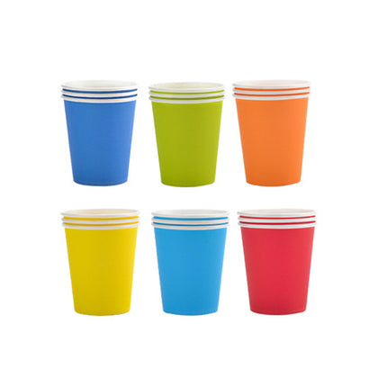 300PCS 6Coloures Paper Cups Food-Grade Paper for Party Water Hot Cold Decor Use