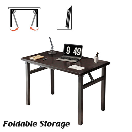 Rectangular Folding Table Computer Desk Sturdy Home Office Study Laptop Desk