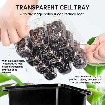 3/5pcs Plastic Seedling Tray Gardening Plant Starter Trays Nursery Pots Planting