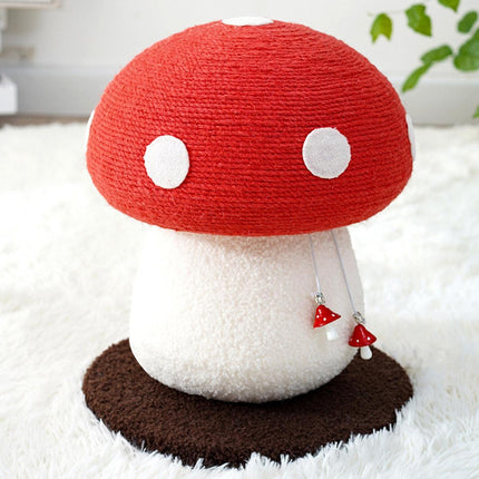Red Mushroom Cat Climbing Frame Vertical Scratching Post Board Pet Furniture