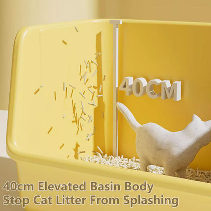 Large Fully Enclosed Cat Litter Box with Lid Odor Control Litter Pan for Cats