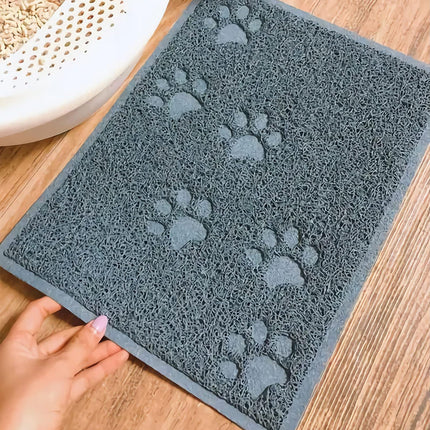 Pet Food Mat 2PCS Paw Print Design Non Slip Floor Feeding Mat for Dogs and Cats