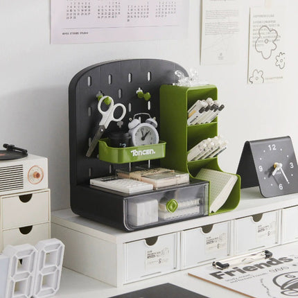 Desktop Storage Box with Drawer Divider For Stationery Cosmetics Accessories