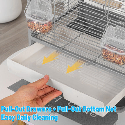 Metal Parrot Bird Cage Durable Spacious with Feeder for Parrots Birds Viewing