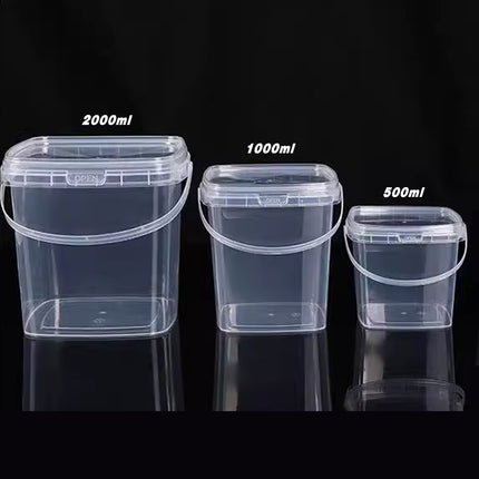 20pcs Plastic Round Bucket with Lid Transparent Portable Storage Gift Container