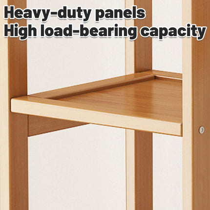 Bamboo Floor-Standing Clothes Rack with Drawers and Hooks Multi-Purpose Durable