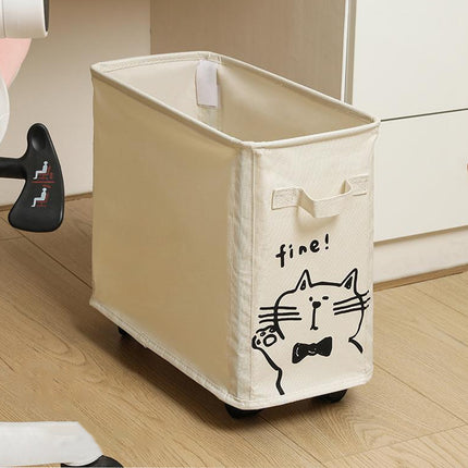 Storage Basket Under Bag Table Wheeled Trolley Movable Storage Basket for Home