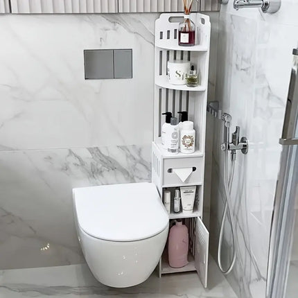 Bathroom Corner Shelf  Large Capacity Multi-layer Storage Cabinet Floor Cabinet