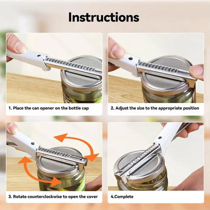 Adjustable Can Opener 2PCS Jar Bottle Cap Screw Lid Remover Tool for Kitchen Use