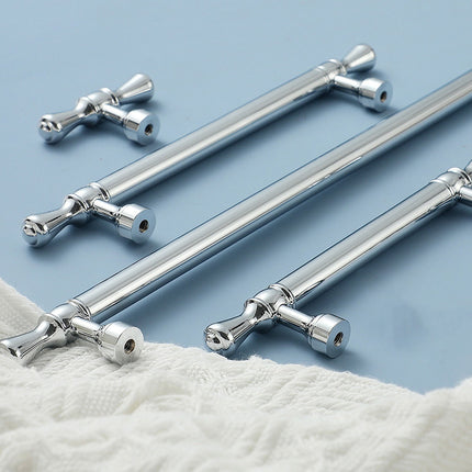 8 Sizes Copper Closet Handles Modern Simple Silver Cabinet Drawer Door Pulls