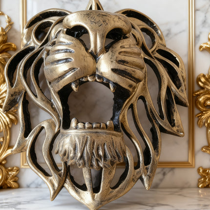 Lion Head Wall Decor Resin Wall Hanging Sculpture Home Living Room Decoration