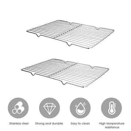2pcs BBQ Stainless Steel Grill Grate Grid Wire Mesh Rack Cook Replacement Net