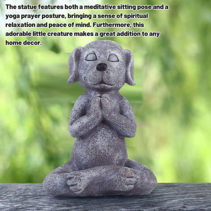 Meditation Dog Ornament Resin Peaceful Pose for Home Office Zen Spiritual Decor