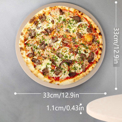3PCS Round Pizza Stone Baking Tray for Oven Grill Pizza Bread Cooking 33x33cm