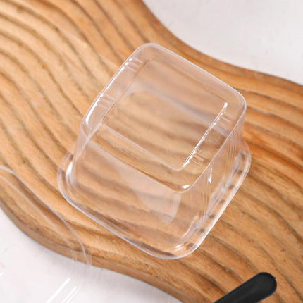 100PCS Dessert Box Mousse Cake Box Bakery Packaging Container Transparent Square