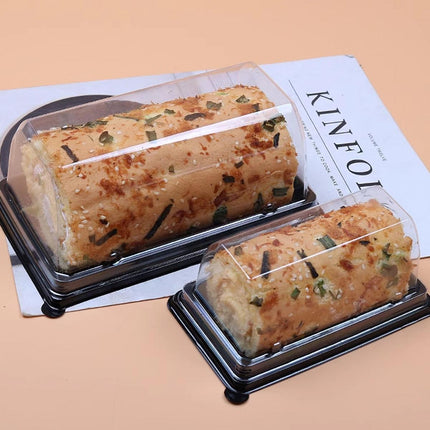 100pcs Transparent Long Arch Cake Box Baking Bread Omelet Packaging Container