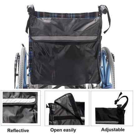 Wheelchair Back Bag Waterproof Wheel Chair Storage Pouch for Most Wheelchairs