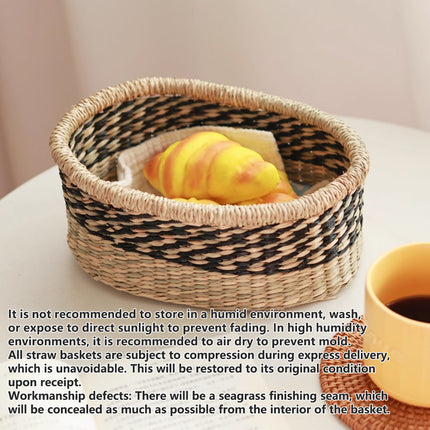 Straw Woven Storage Basket Storage Box For Home Bedroom Living Room Decorative