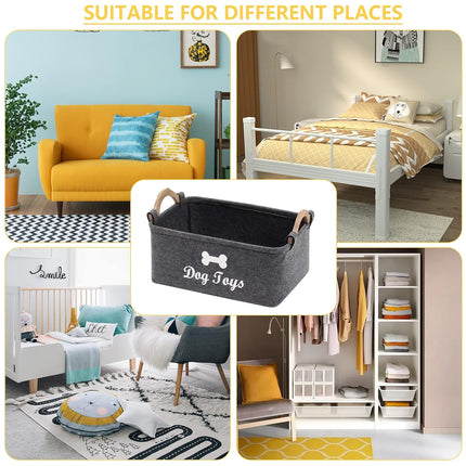 2pcs Felt Storage Baskets Desktop Organization Frames Home Office Organizer
