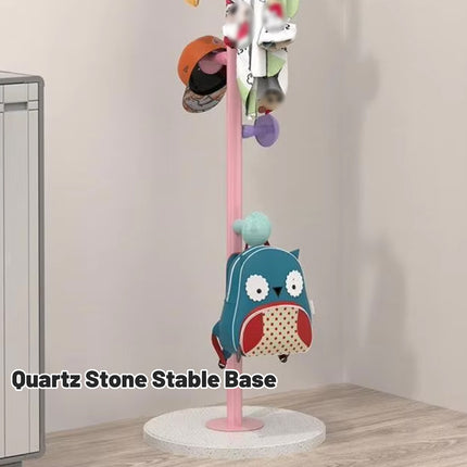 Kids Floor-Standing Coat Rack With Mushroom Hooks High-Carbon Steel