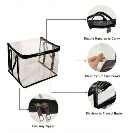 3pcs Book Organizer Storage Box Transparent Large Capacity Textbook Bag School
