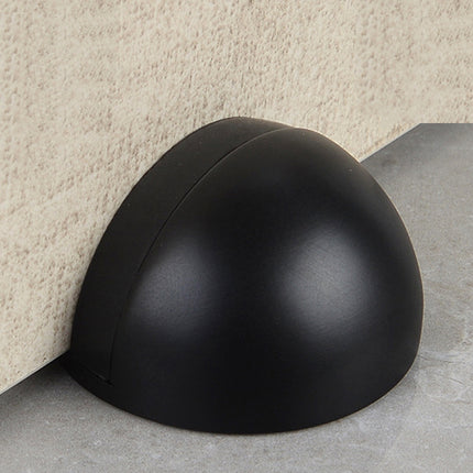 45mm Round Floor Mount Door Stop Rubber Bumper Metal Base Holder Wall Protector