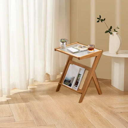 Simple Home Glass Small Coffee Table Space Saving Modern Style For Living Room